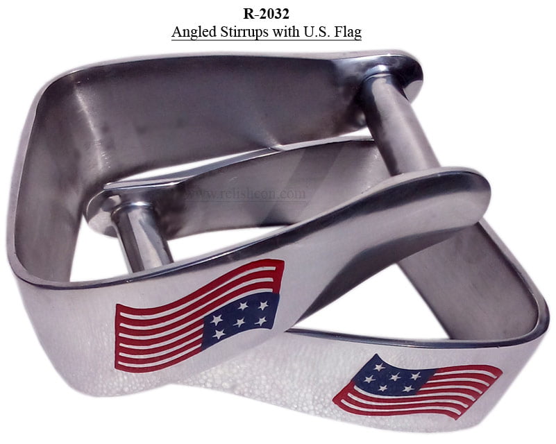 <span style="margin: 0px 0px 5px 0px; font-weight: 600;">R-2032</span><br />Stirrups with U.S. Flag