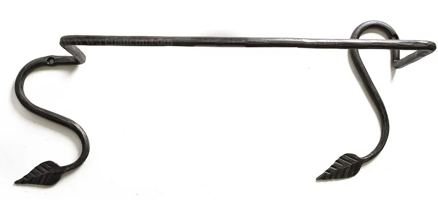 thumbnail image 2 of Amish Forged Wrought Iron Large Twisted Towel Bar – 25.5 Inch – Strong & Sturdy USA Made 2 of 3